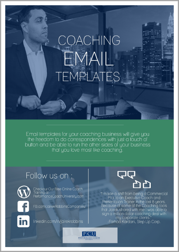 life coach email templates for coaches business coaches executive performance coaching